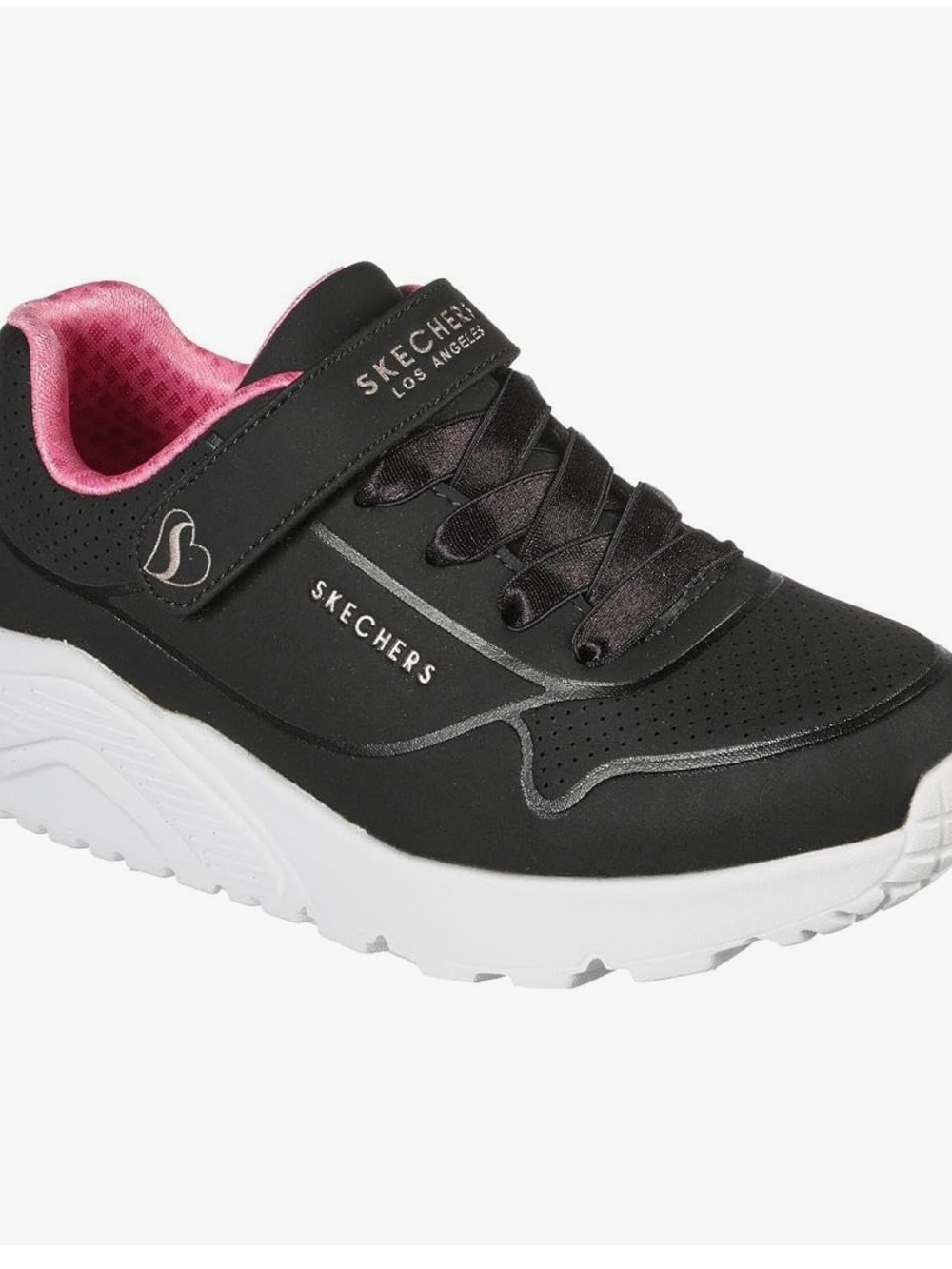 Skechers Kids' Black and Pink Gold Fashion Sneaker, size 11 (little kid)